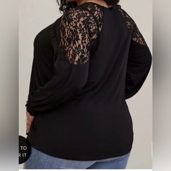 TORRID LONG SLEEVE LACE-VNeck Blouse Top/Shirt Studio Knit
Size 0/Large/12 - Picture 11 of 12